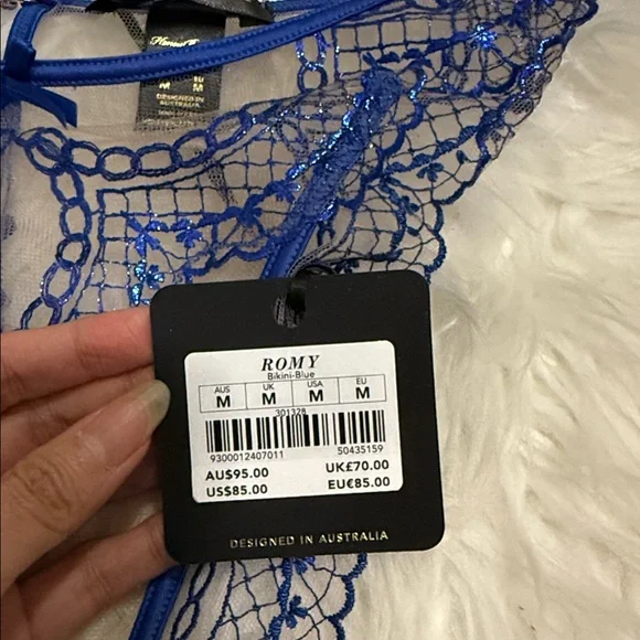 NWT Honey Birdette Royal Blue Lace Panty - Picture 4 of 5